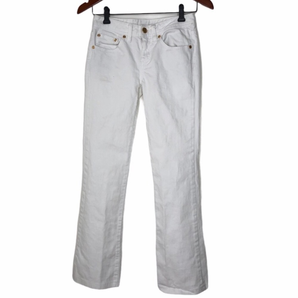 Tory Burch Classic Boot White Jeans 25 (E1) - Picture 7 of 16